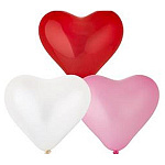 Шар латексный 12"/30см Сердце пастель/кристалл