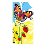 Конверт для денег " Мир поздравлений " 410 Без названия- Нарисованные бабочки, клубника, 168*83мм, без отделки