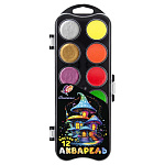 Краски акварельные без кисти Фантазия 12цв " Луч " 6цв флуоресцентная+6цв перламутровая, пластиковая упаковка, европодвес