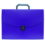 Портфель пластиковый " Бюрократ " А4 6 отделений синий, пластик 0,7мм