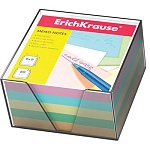 Блок бумаги " Erich Krause " 9*9*5см 4цв в пластиковом боксе 80г/м2