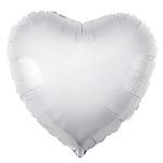 Шар фольгированный " Браво " 19"/48см Сердце Белый