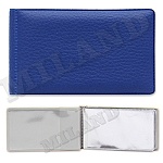 Визитница " Миленд " Стандарт 20л 40 карт, горизонтальная, матовая синяя, мягкая экокожа, 110*70мм