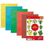 Фетр цветной " deVente " А4 5л 5цв 2мм Яркие цвета, пластиковый пакет, европодвес