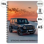 Записная книжка А5 7БЦ спираль 80л " Проф-Пресс " Авто-12, клетка, обложка - глянцевый ламинированный картон, белый офсет