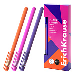 Ручка гелевая " Erich Krause " G-Soft Stick Caribbean Sunset черная 0,38мм, толщина письма 0,25мм, игольчатый пишущий узел, металлический наконечник, покрытие soft-touch, цветной непрозрачный корпус - ассорти
