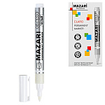 Маркер " Mazari " Claro белый 1-2мм, пулевидный наконечник, перманентный