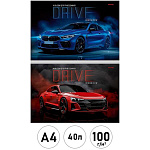 Альбом А4 40л " Проф-Пресс " Спортивные автомобили-6, на скобе, обложка- мелованная бумага, блок- офсет 100г/м2, 2 дизайна в спайке