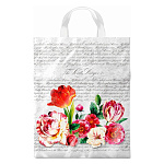 Пакет ПЭ " Интерпак " с петлевой ручкой ПВД, 28*35см 55мкм Фреска