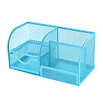 Подставка " KWELT " 4 отделения, 20*10*9,5см, металлическая, сетчатая, светло-голубая