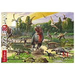 Пазлы " Hatber "  4D 30элементов Эра динозавров 21*29см, в рамке, картонная упаковка