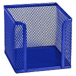 Бокс для бумаг " KWELT " 10*10*8см металлический, сетчатый, синий