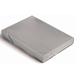 Папка-короб на резинках " Бюрократ " А4 40мм серая, пластик 0,7мм