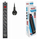 Сетевой фильтр " Buro "  5м 6 розеток, 10А, 2 USB порта (2,1А + 1А) для зарядки, защита от короткого замыкания, защита от перегрева, черный