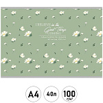 Альбом А4 40л " Проф-Пресс " Милый паттерн- 1, скоба, обложка- мелованная бумага, блок- офсет 100г/м2, 1 дизайна в коробке