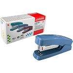 Степлер №24/6, 26/6 на 20л " deVente " Trend 50скоб пластиковый, два режима скрепления скоб, глубина закладки бумаги 50мм, металлический механизм подачи скоб, пепельно-синий, картонная упаковка