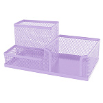 Подставка " KWELT " 3 отделения, 20*10*9,5см, металлическая, сетчатая, сиреневая