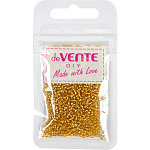 Бисер " deVente " Diy Metallic круглый, непрозрачный металлизированный, 2мм, 10гр, золотистый, пакет, европодвес