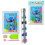 Картина алмазная " Mazari " 17,5*23,8см Стич, состав набора: холст на подрамнике, стразы, стилус, желеобразный клей, лоток, частичная выкладка, в термоусадочной пленке, европодвес