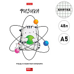 Тетрадь А5 48л " Hatber " Приключения кота Пирожка- Физика, клетка, со справочным материалом, на скобе, обложка- мелованная бумага