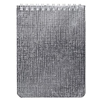 Блокнот МАЛЫЙ ФОРМАТ А6 спираль сверху 40л " Hatber " Metallic серебро, клетка, обложка - бумвинил