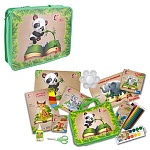 Набор для творчества " Луч " Zoo, состав: папка на молнии А4 Zoo, альбом для рисования А4 24л на скобе, набор цветной бумаги и картона А4 20л Zoo, ножницы школьные 13,5см, коврик А4 для творчества Zoo, палитра цветочек, гуашь 9цв Zoo, кисть пони №3, аквар