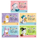 Альбом А4 24л " Hatber " Приключения кота Пирожка, на скобе, обложка - мелованный картон, блестки, блок-офсет 100г/м2, 1 дизайн в спайке, 5 дизайнов