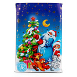 Пакет Новогодний ПП " Интерпак " с клеевым клапаном, 25*32+5см 35мкм Подарок от зайчика