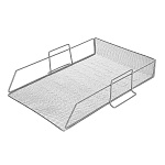 Лоток " KWELT " горизонтальный, 1 отделение, 25*37*7см, металлическая, сетчатая, серебро